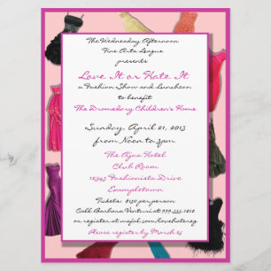 Fashion Show und Luncheon Custom Einladungen