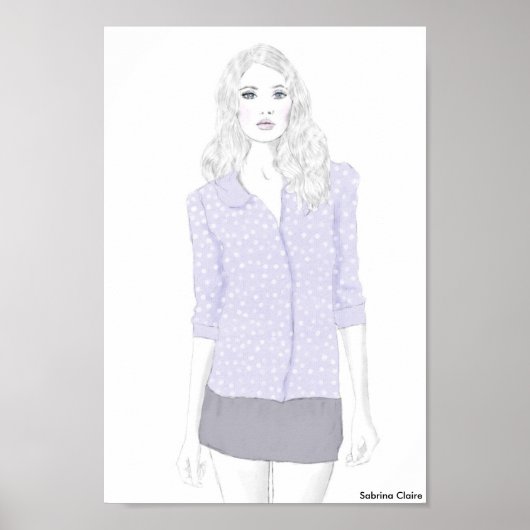 Fashion Sketch - Polka Dot Cardigan Poster (Vorne)