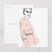 Fashion Sketch Postkarte (Vorne/Hinten)