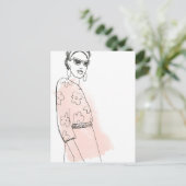 Fashion Sketch Postkarte (Stehend Vorderseite)