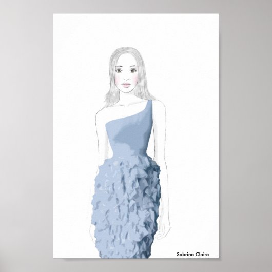Fashion Sketch - Ruffle Dress Poster (Vorne)