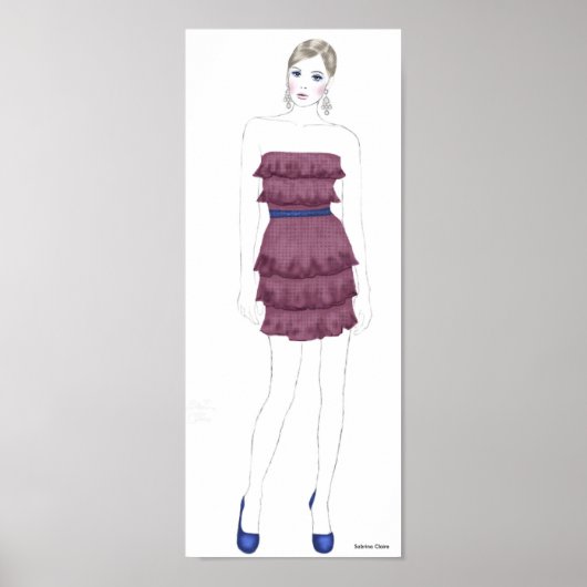 Fashion Sketch - Ruffle Dress Poster (Vorne)