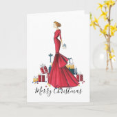 Fashion Sketched Christmas " A Christmas Story" Karte (Gelbe Blume)