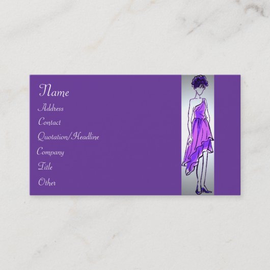 Fashion Style Business Card Visitenkarte (Vorderseite)