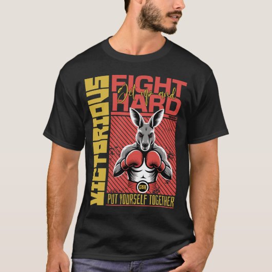 Fashion Style Kangaroo Boxing Fighter Art Design T-Shirt (Vorderseite)