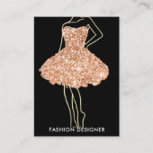Fashion Stylist Dress Gold Glitzer Logo QR Rose Visitenkarte (Vorderseite)