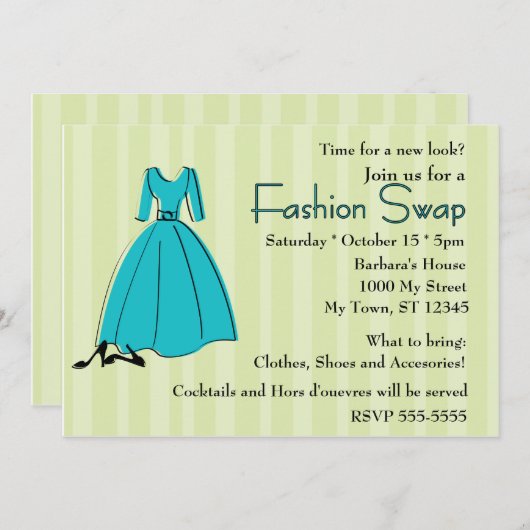 Fashion Swap Einladung (Vorne/Hinten)