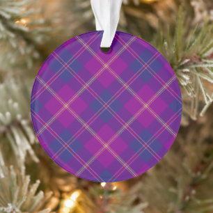 Fashion Tartan Kariert Fashion Violet Gold Blue Re Ornament