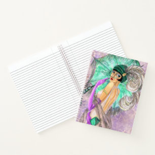 Fashion Umbrella Lady Notebook Notizblock