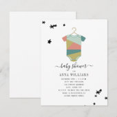 Fashion Unisex Bodysuit Kinderdusche Einladung (Vorne/Hinten)