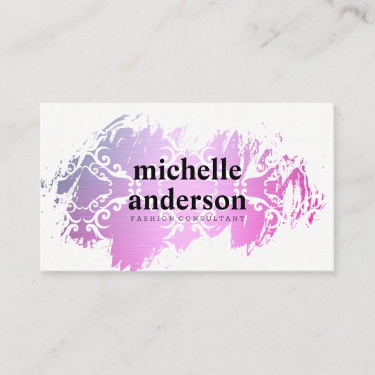 Fashion Verziert Pattern gebürstet Visitenkarte (Vorderseite)