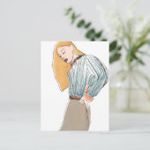 Fashion Vignette Postkarte (Stehend Vorderseite)