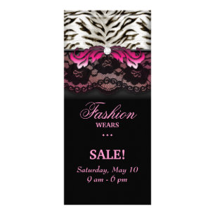 Fashion Zebra Jewelry Lace Sirens Pink Werbekarte