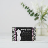 Fashion Zebra Print Business Card Visitenkarte (Stehend Vorderseite)