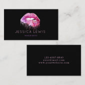 Fashionable drip rose from ombre gold lips telefonnummerkarte (Vorne/Hinten)