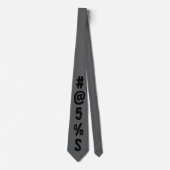 Fashionable hastag random letters Black grey chic Krawatte (Vorderseite)