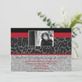 Fashionella in der Gepard-Einladung Einladung (Stehend Vorderseite)