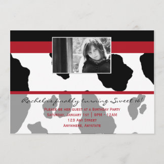 Fashionella in Kuhdruck Einladung