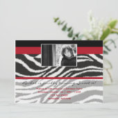 Fashionella in Zebra Einladung (Stehend Vorderseite)