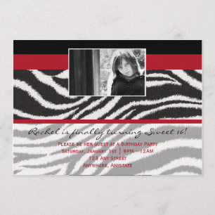 Fashionella in Zebra Einladung
