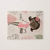 Fashionista Black Girl Personalisiert Jigsaw Puzzl Puzzle (Horizontal)