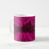Fashionista Diva Damask Rickpink Girls Tasse (Vorderseite Links)