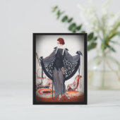 Fashionista Diva Roaring Zwanziger Postkarte (Stehend Vorderseite)