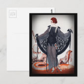 Fashionista Diva Roaring Zwanziger Postkarte (Vorne/Hinten)