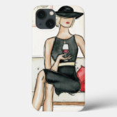Fashionista Drinking Wine Case-Mate iPhone Hülle (Rückseite)