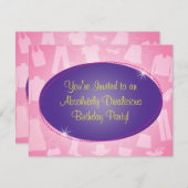 Fashionista Geburtstagsparty Einladung (Vorne/Hinten)