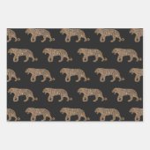 Fashionista Gold Black Glitzer Tiger Pattern Geschenkpapier Set (Vorderseite)