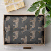 Fashionista Gold Black Glitzer Tiger Pattern Seidenpapier (Geschenk)