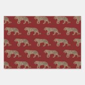 Fashionista Gold Schwarzer Glitzer Tiger Muster Geschenkpapier Set (Vorderseite)