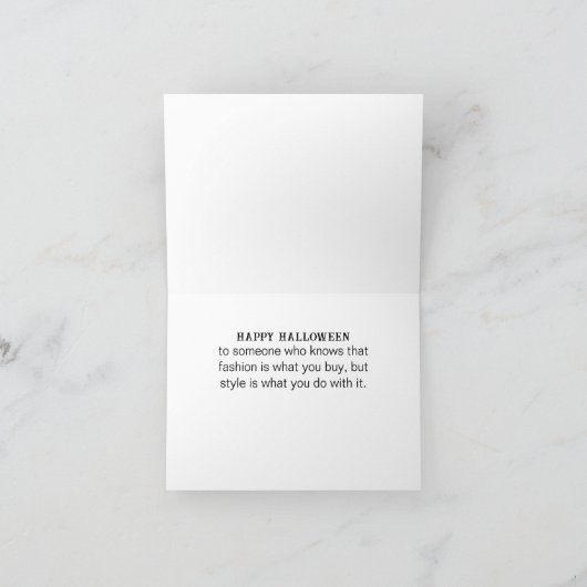 Fashionista Halloween Grußkarte Karte (Innenseite)