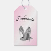 Fashionista High Heel Schuhe rosa zu und von Geschenkanhänger (Vorderseite)