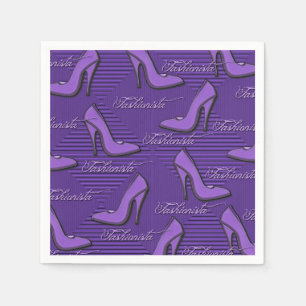 Fashionista Lila Shoes Muster Napkins Serviette