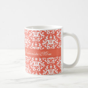 Fashionista Mama Damask emberglow Trendige Tasse