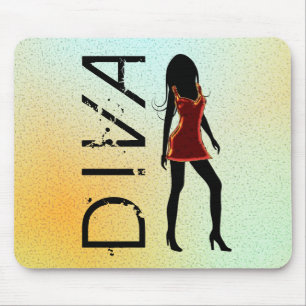 Fashionista Moschee Diva in Rotem Kleid Mousepad