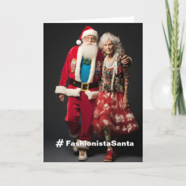 Fashionista Santa Anpassbare Weihnachtskarte Dankeskarte