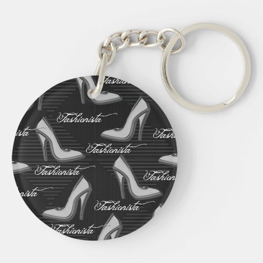 Fashionista Schuhe-2-beidseitig Acrylketten Schlüsselanhänger (Rückseite)