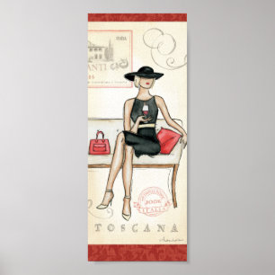 Fashionista-trinkender Wein Poster