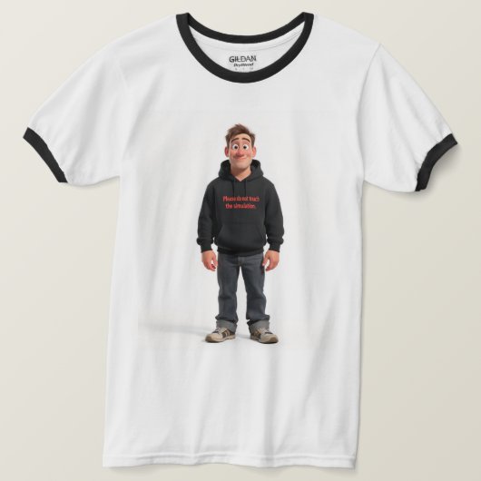 Fass die Simulation nicht an Existential Meme Tee (Design vorne)