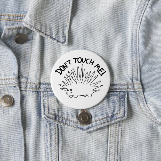 "Fass mich nicht an" Süßes stacheliges Tier Anpass Button (Beispiel)