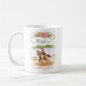 Fass-Renn-Cowgirl | Monogramm-Rodeo Kaffeetasse (Links)
