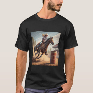 Fass-Renn-Pferd Country Westernreiten Rodeo G T-Shirt