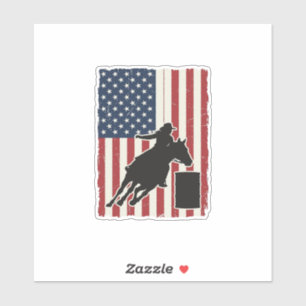 Fass-Rennen Amerikanische Flagge Vintage-Vektor-De Aufkleber