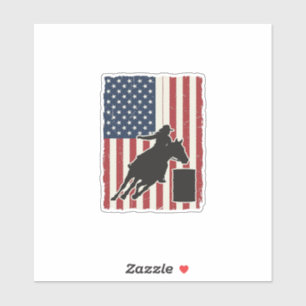 Fass-Rennen Amerikanische Flagge Vintage-Vektor-De Aufkleber
