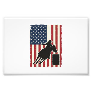 Fass-Rennen Amerikanische Flagge Vintage-Vektor-De Fotodruck