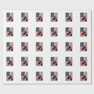 Fass-Rennen Amerikanische Flagge Vintage-Vektor-De Geschenkpapier