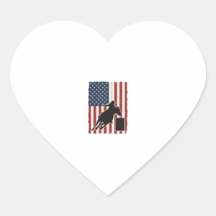Fass-Rennen Amerikanische Flagge Vintage-Vektor-De Herz-Aufkleber
